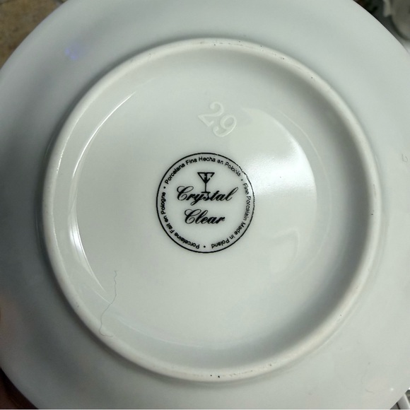 15 piece Vintage English Rose Crystal clear tea set - Picture 10 of 10